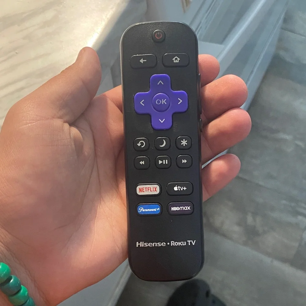 Roku Black Remote with Purple Button